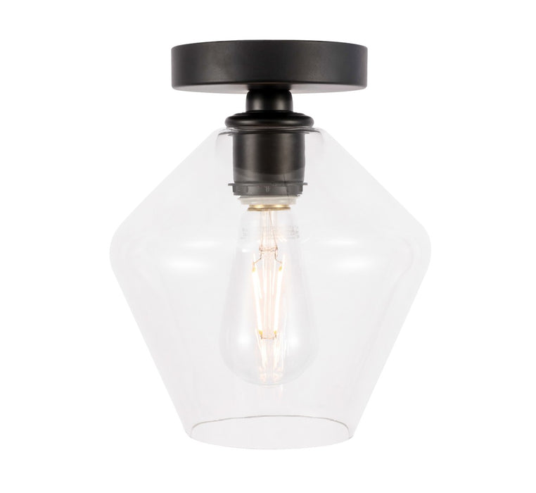 Elegant Lighting LD2254BK One Light Flush Mount, Black