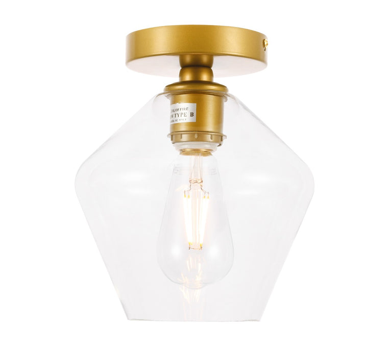 Elegant Lighting LD2254BR One Light Flush Mount, Brass