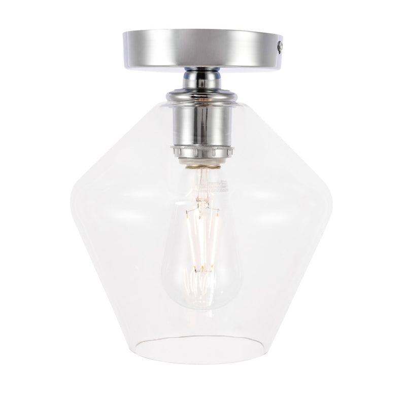 Elegant Lighting LD2254C One Light Flush Mount, Chrome