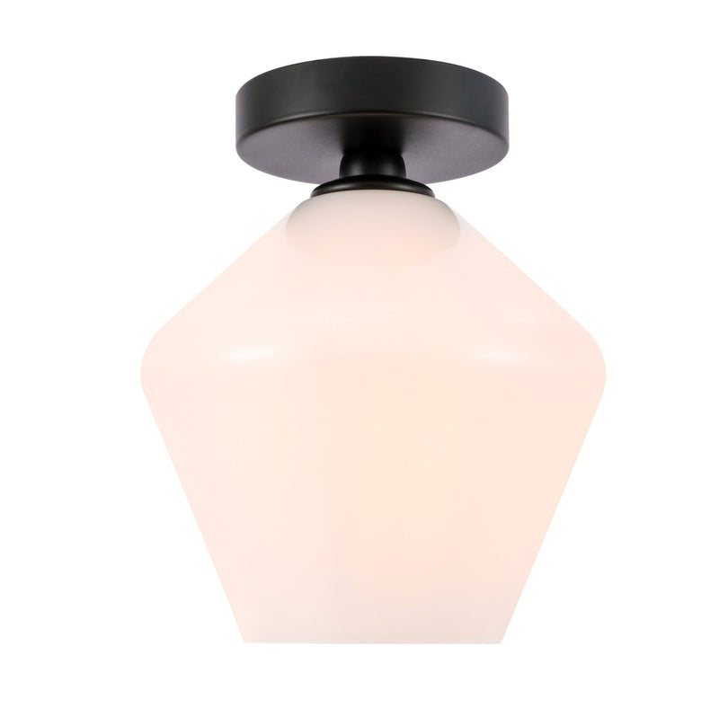 Elegant Lighting LD2255BK One Light Flush Mount, Black