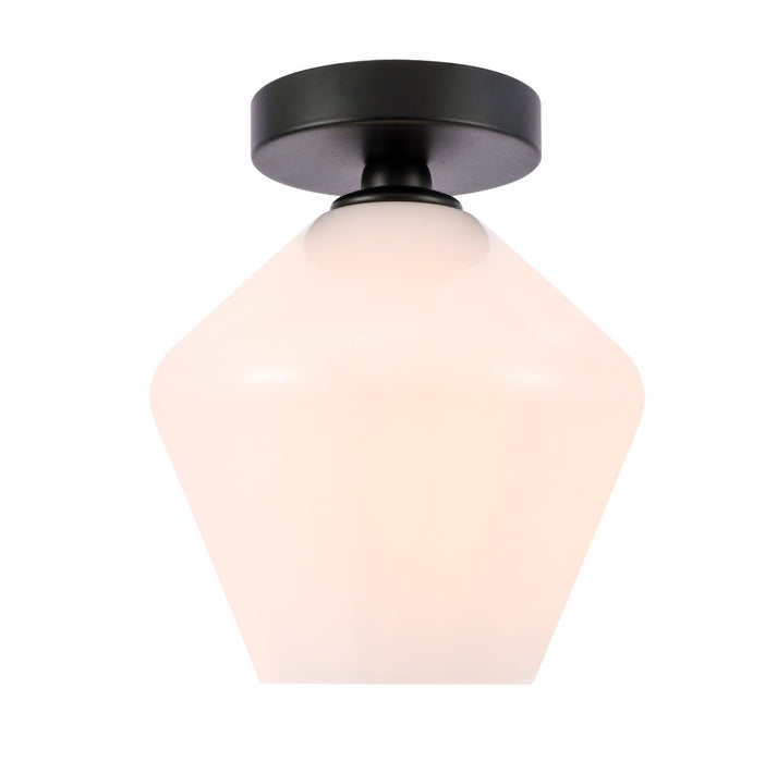 Elegant Lighting LD2255BK One Light Flush Mount, Black