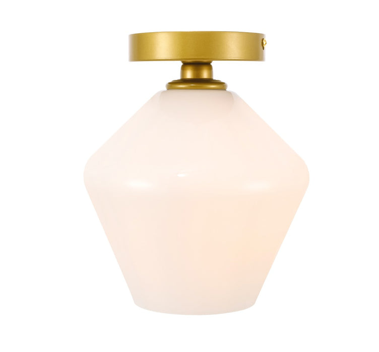 Elegant Lighting LD2255BR One Light Flush Mount, Brass