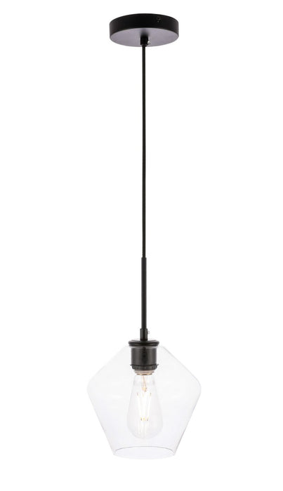 Elegant Lighting LD2256BK One Light Pendant, Black