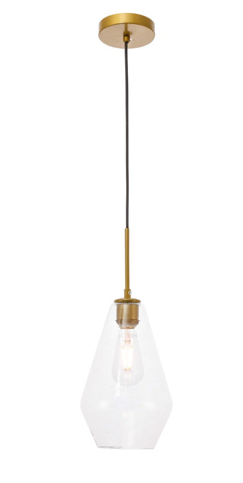 Elegant Lighting LD2260BR One Light Pendant, Brass