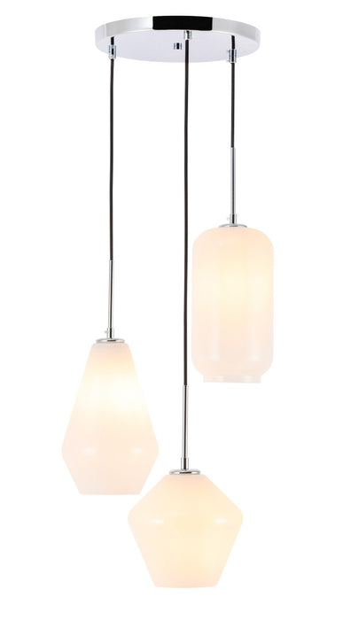 Elegant Lighting LD2269C Three Light Pendant, Chrome