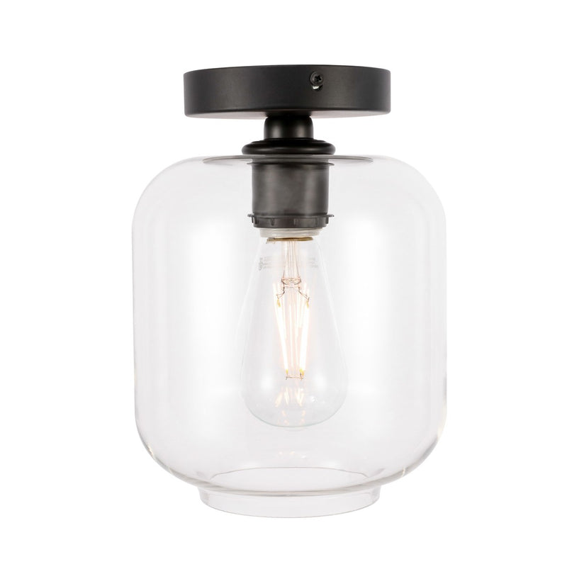 Elegant Lighting LD2270BK One Light Flush Mount, Black