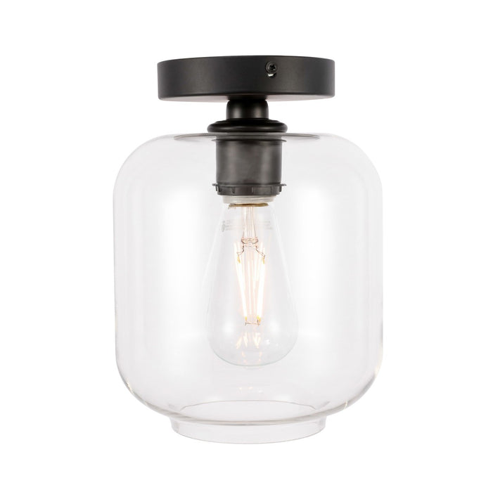 Elegant Lighting LD2270BK One Light Flush Mount, Black