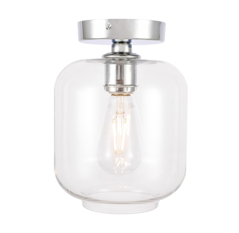 Elegant Lighting LD2270C One Light Flush Mount, Chrome