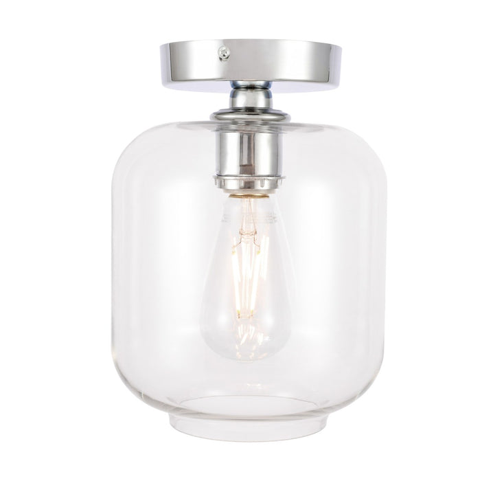 Elegant Lighting LD2270C One Light Flush Mount, Chrome