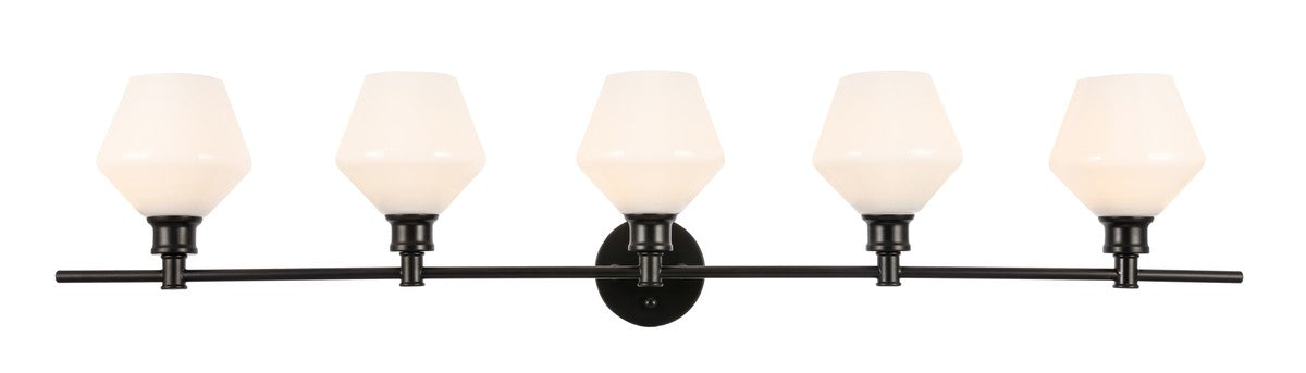 Elegant Lighting LD2325BK Five Light Wall Sconce, Black