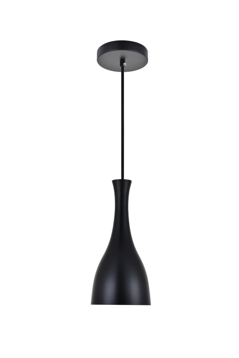 Elegant Lighting LD2407BK One Light Pendant, Black