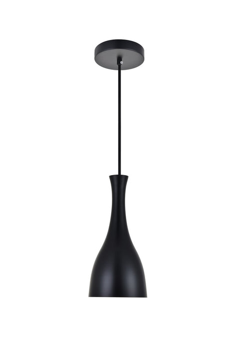 Elegant Lighting LD2407BK One Light Pendant, Black