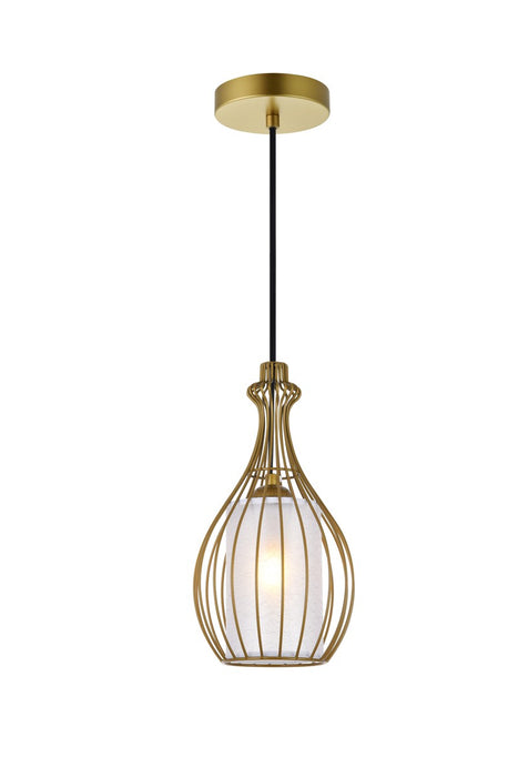 Elegant Lighting LD2419BR One Light Pendant, Brass