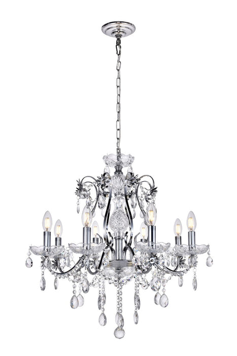 Elegant Lighting LD4005D26C Eight Light Chandelier, Chrome
