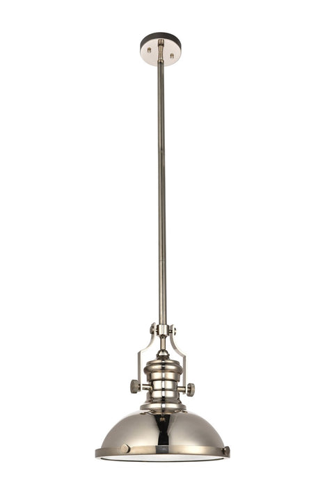 Elegant Lighting LD5001D13PN One Light Pendant, Polished Nickel