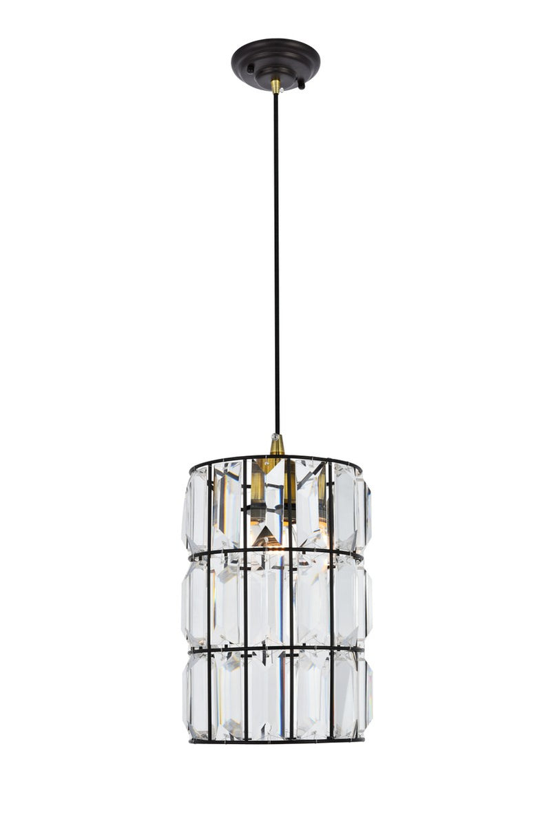 Elegant Lighting LD5002D7ORB One Light Pendant, Oil Rubbed Bronze