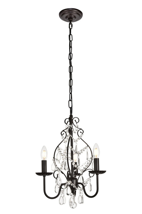 Elegant Lighting LD5003D15ORB Three Light Pendant, Oil Rubbed Bronze
