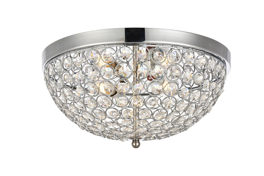 Elegant Lighting LD5012F13C Three Light Flush Mount, Chrome