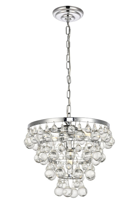 Elegant Lighting LD5016D13C Three Light Pendant, Chrome
