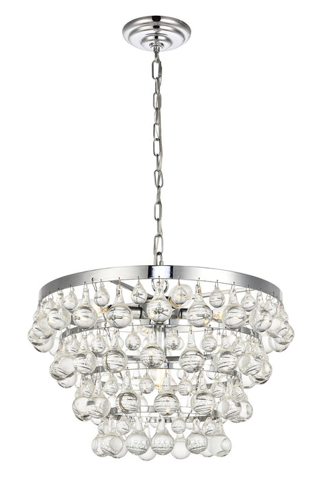 Elegant Lighting LD5016D17C Five Light Pendant, Chrome