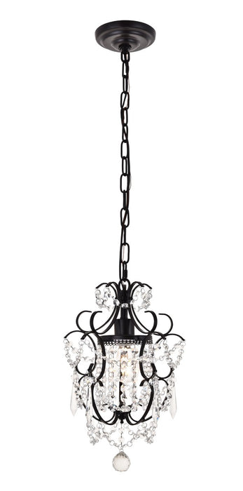 Elegant Lighting LD5017D11ORB One Light Pendant, Oil Rubbed Bronze