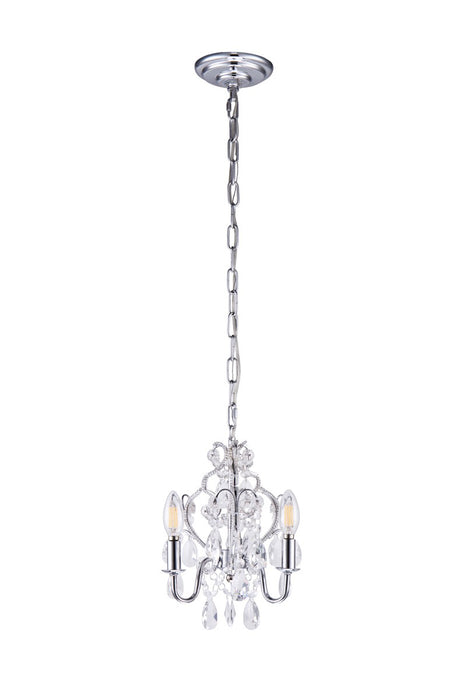 Elegant Lighting LD5019D9C Three Light Pendant, Chrome