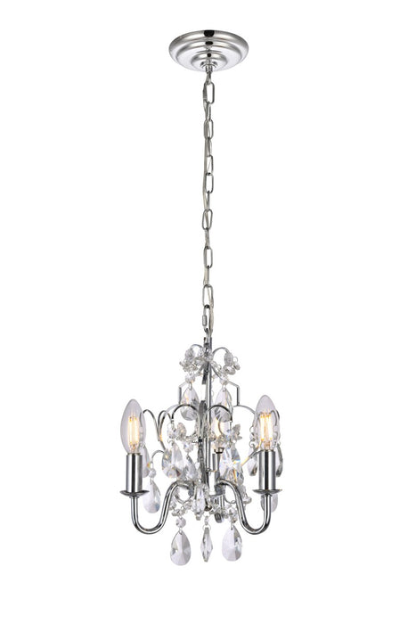 Elegant Lighting LD5020D9C Three Light Pendant, Chrome