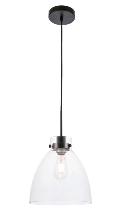 Elegant Lighting LD5029D11BK One Light Pendant, Black