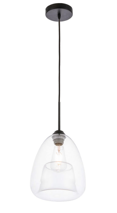 Elegant Lighting LD5031D8BK One Light Pendant, Black