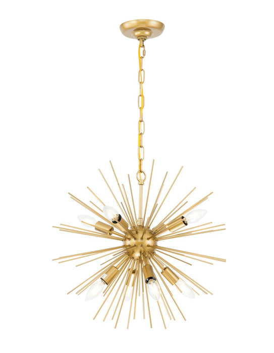 Elegant Lighting LD5036D20BR Eight Light Pendant, Brass