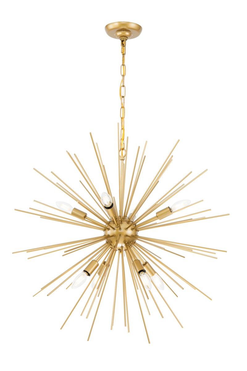 Elegant Lighting LD5039D30BR Eight Light Pendant, Brass