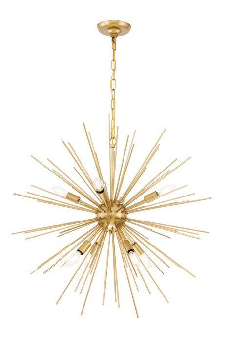 Elegant Lighting LD5039D30BR Eight Light Pendant, Brass