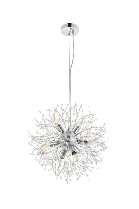 Elegant Lighting LD5052D20C Eight Light Pendant, Chrome