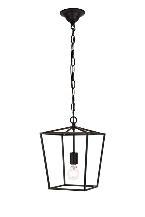 Elegant Lighting LD6008D9BK One Light Pendant, Black