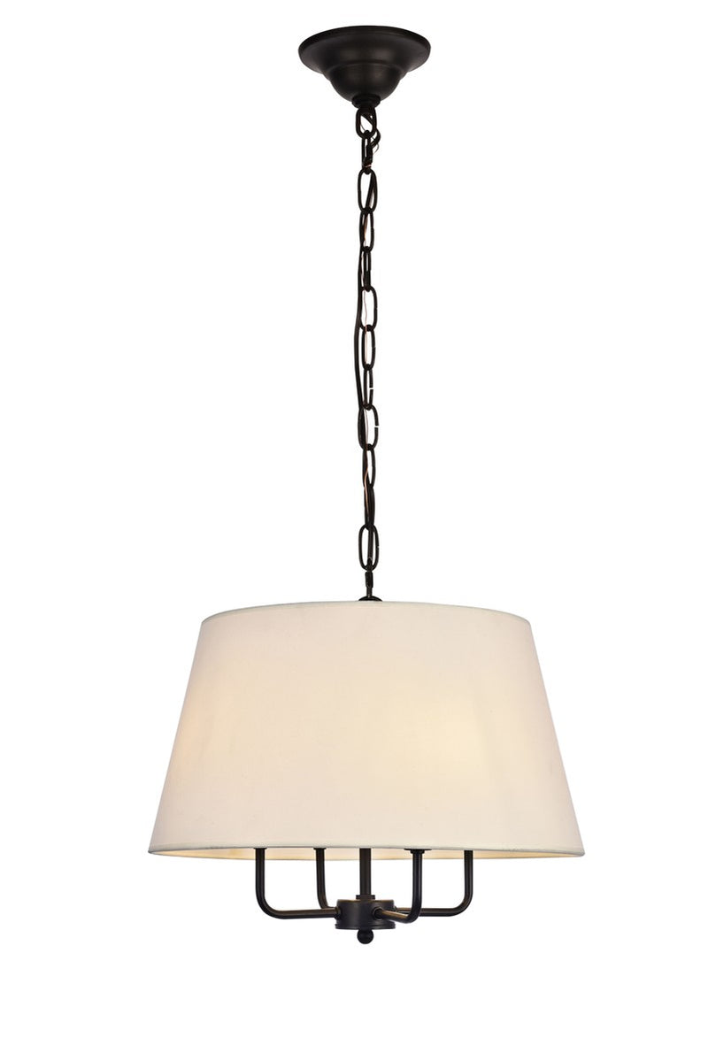 Elegant Lighting LD6009D17BK Four Light Pendant, Black