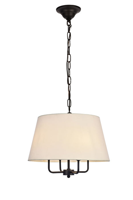 Elegant Lighting LD6009D17BK Four Light Pendant, Black