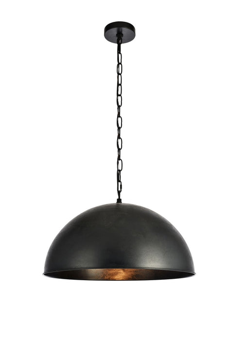 Elegant Lighting LD6013D20BK One Light Pendant, Vintage Black