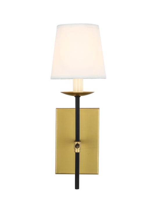 Elegant Lighting LD6102W4BRBK One Light Wall Sconce, Brass and Black