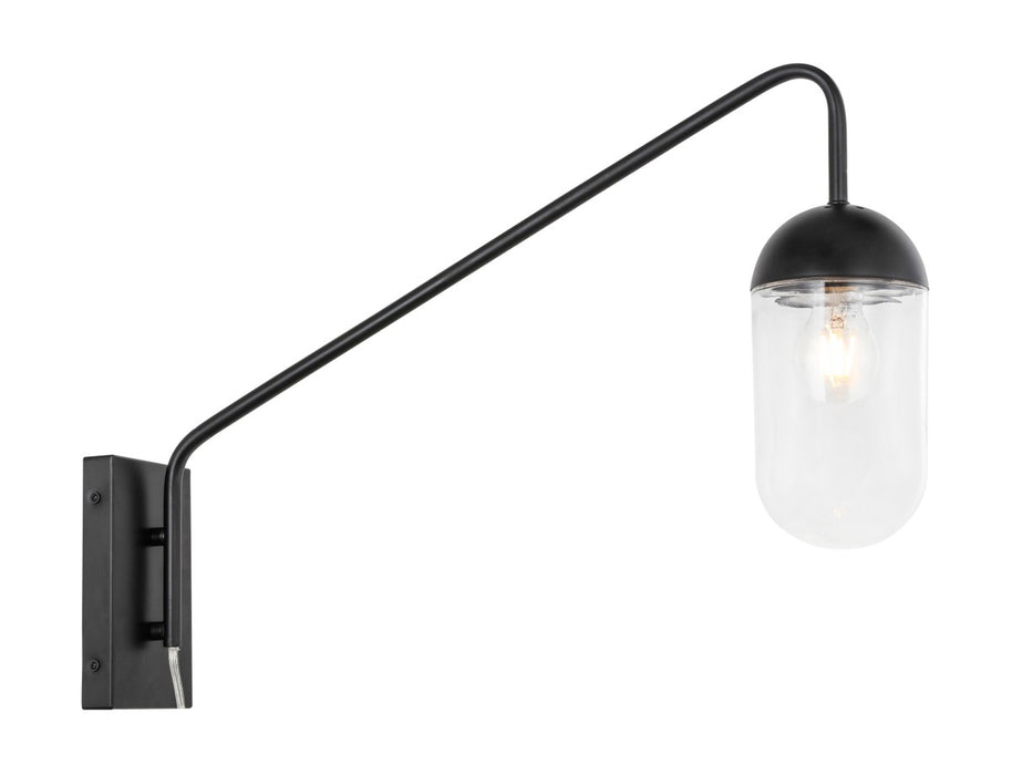 Elegant Lighting LD6174BK One Light Wall Sconce, Black