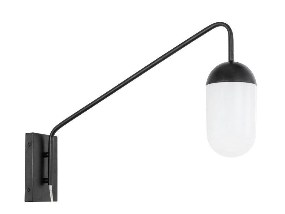 Elegant Lighting LD6175BK One Light Wall Sconce, Black
