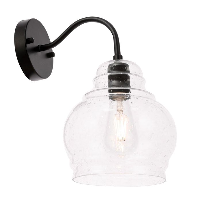 Elegant Lighting LD6192BK One Light Wall Sconce, Black