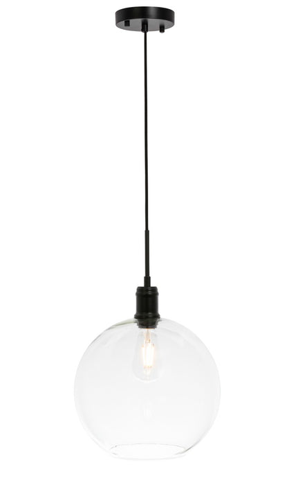 Elegant Lighting LD6207BK One Light Pendant, Black