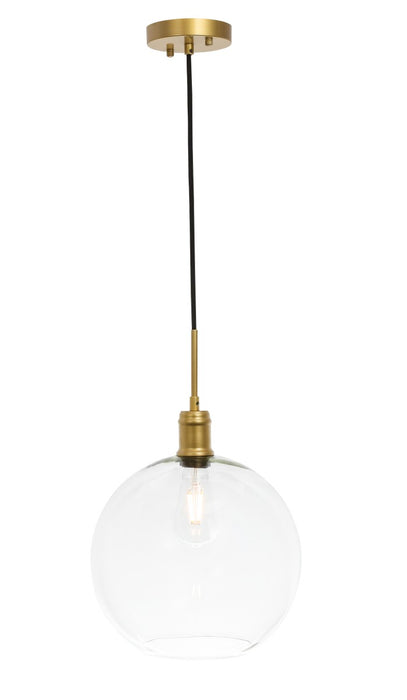 Elegant Lighting LD6209BR One Light Pendant, Brass