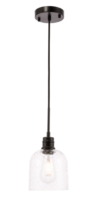 Elegant Lighting LD6210BK One Light Pendant, Black