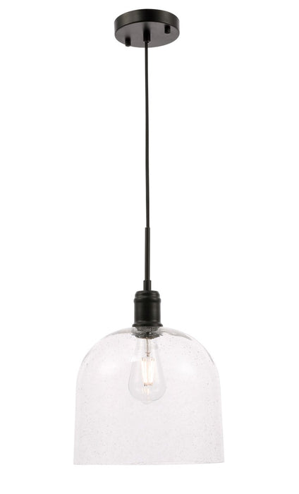 Elegant Lighting LD6213BK One Light Pendant, Black