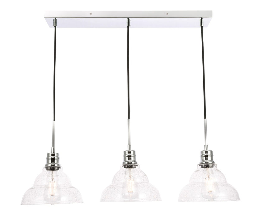 Elegant Lighting LD6223C Three Light Pendant, Chrome