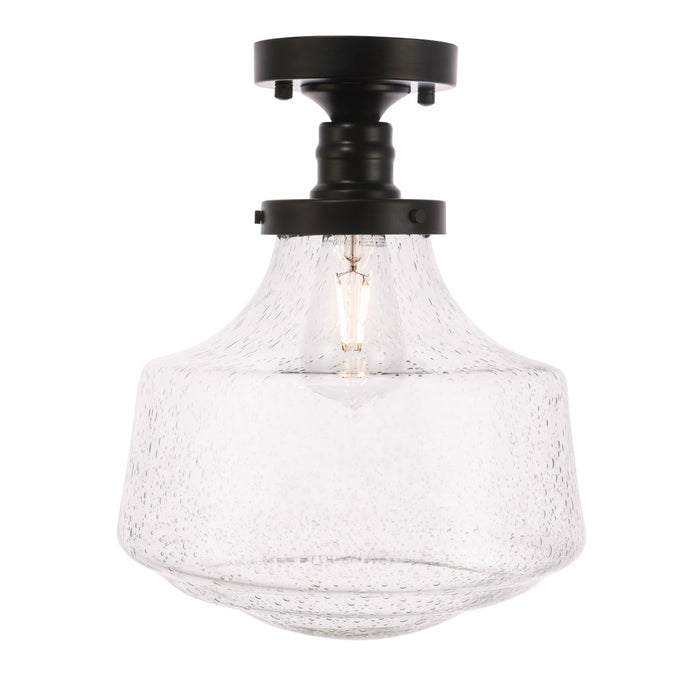 Elegant Lighting LD6240BK One Light Flush Mount, Black