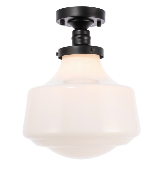 Elegant Lighting LD6243BK One Light Flush Mount, Black