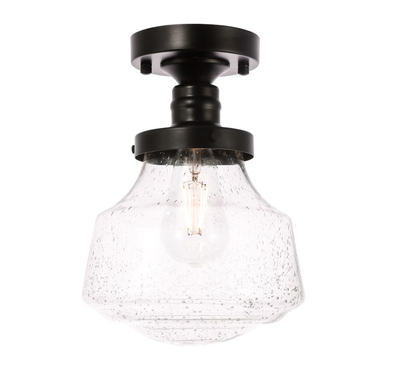 Elegant Lighting LD6246BK One Light Flush Mount, Black