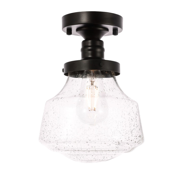 Elegant Lighting LD6246BK One Light Flush Mount, Black